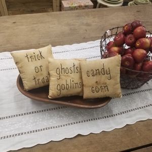Halloween Pillows decor 3 pc set ornies Handmade Primitive Farmhouse Country